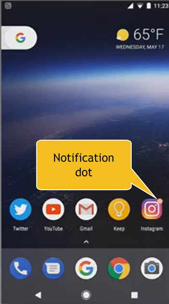 Android O's Notification Dot on app icon