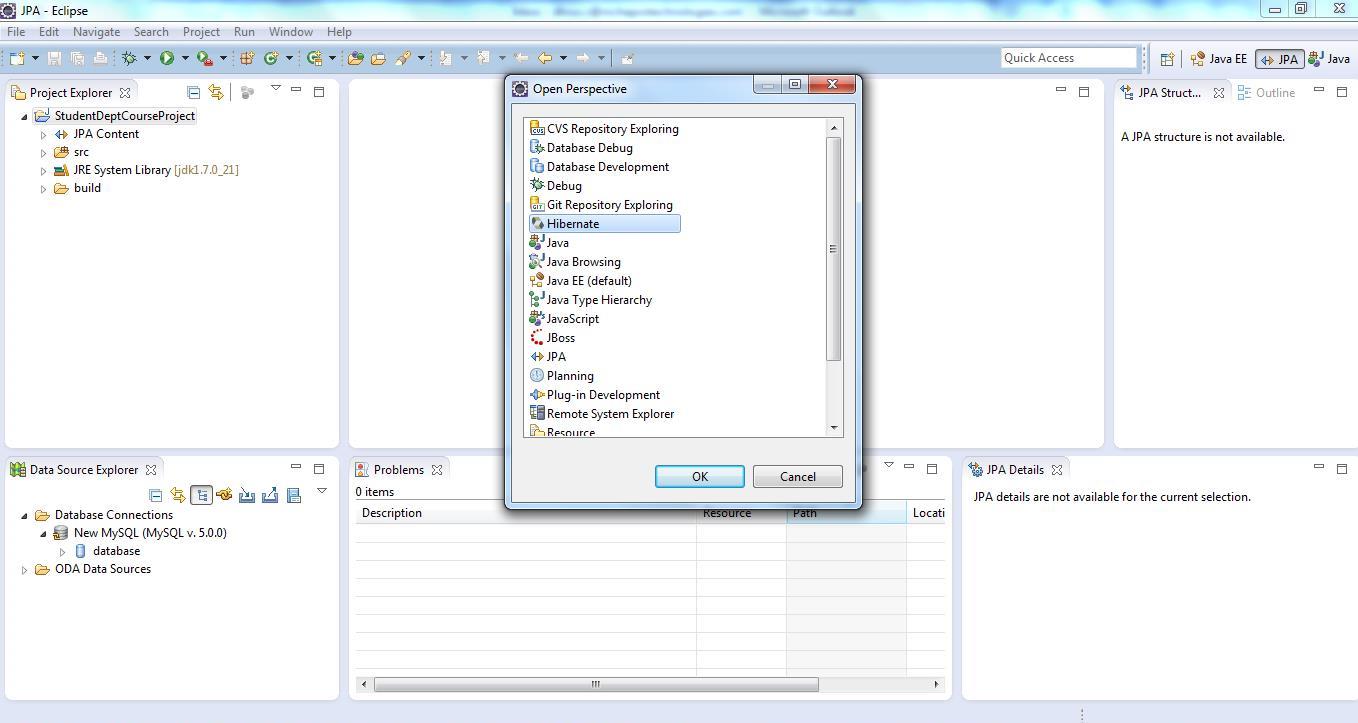 JPA Project & Data Connection for MySQL Step A