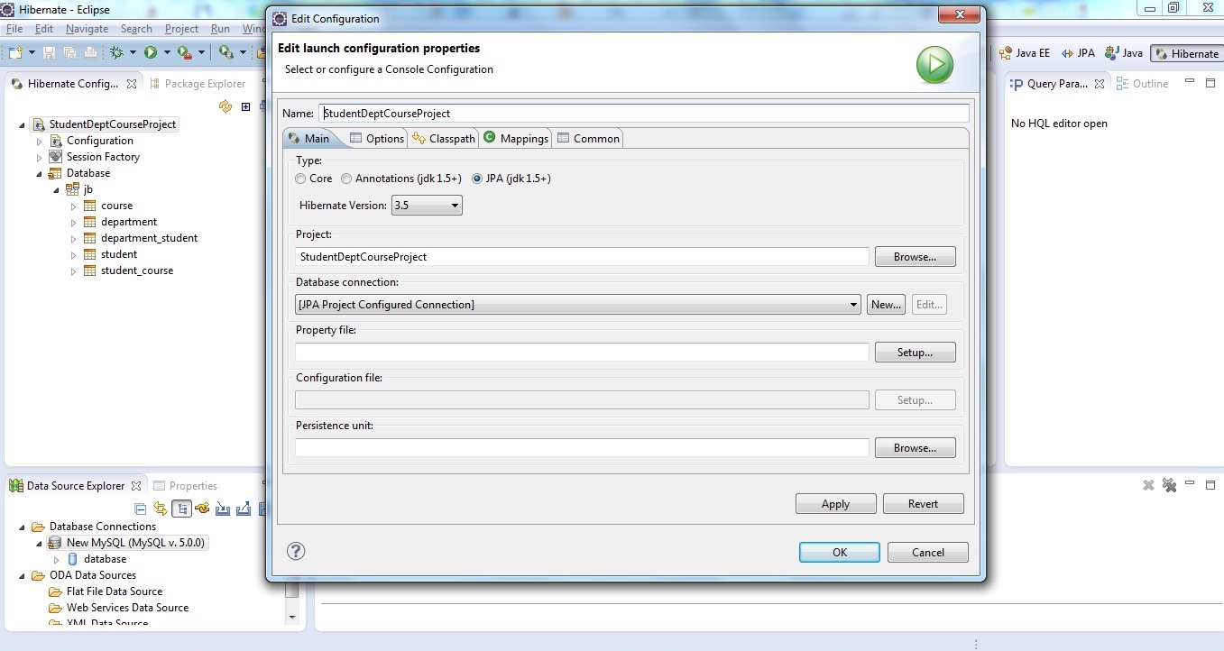 JPA Project & Data Connection for MySQL Step C