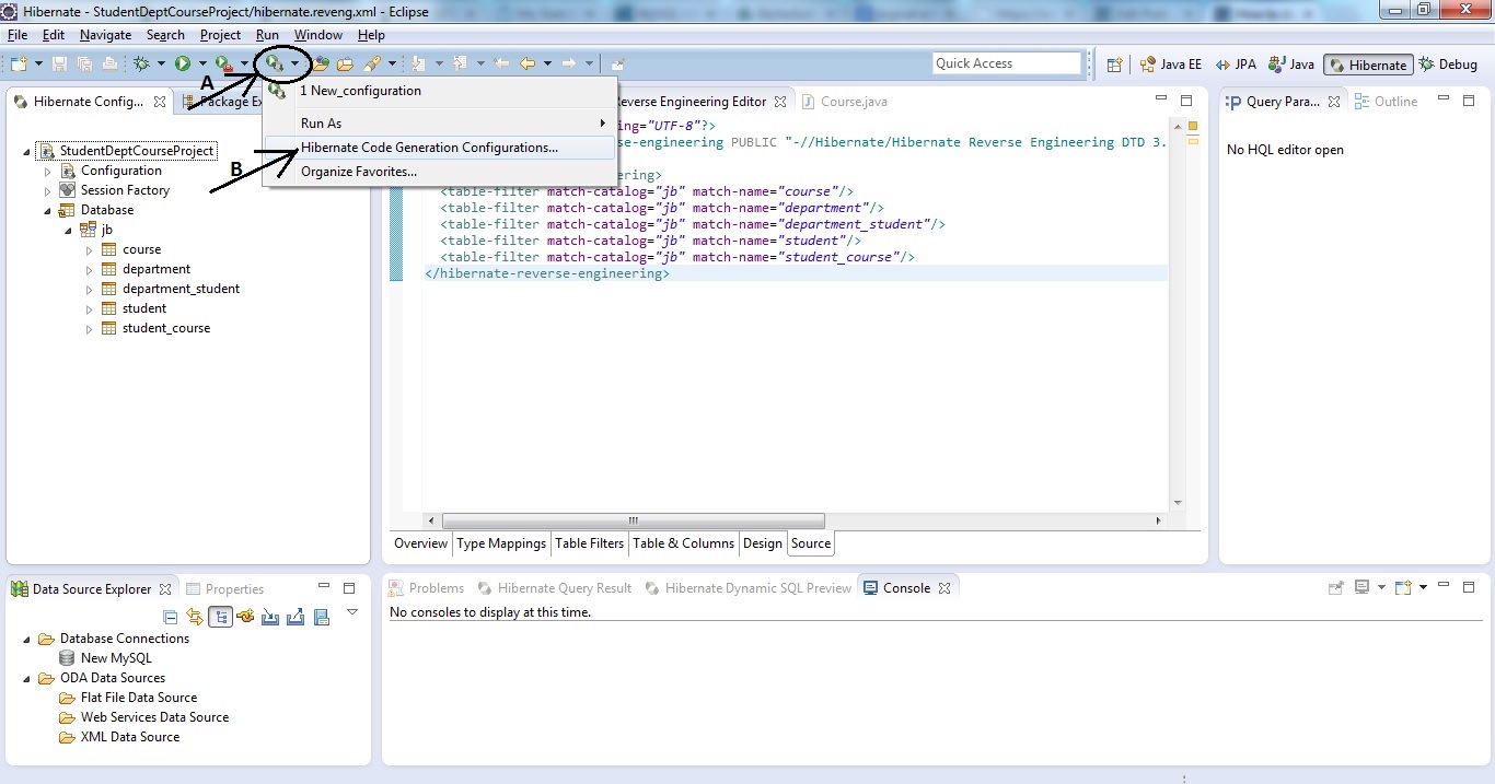 Reverse Code Generation of Hibernate/JPA POJO Entities Step 04 a