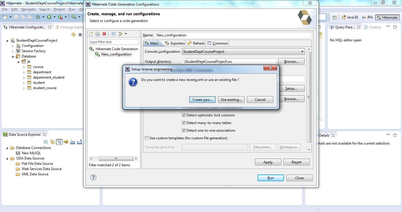 Reverse Code Generation of Hibernate/JPA POJO Entities Step 06