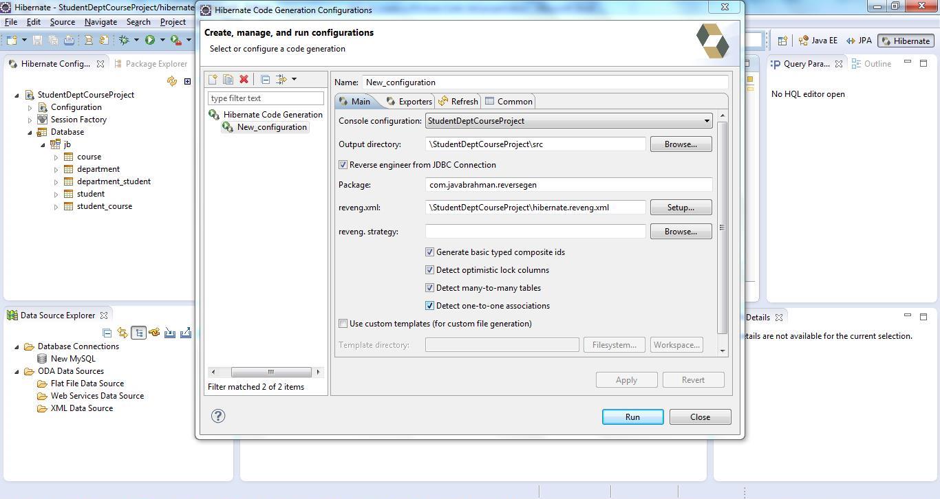 Reverse Code Generation of Hibernate/JPA POJO Entities Step 11
